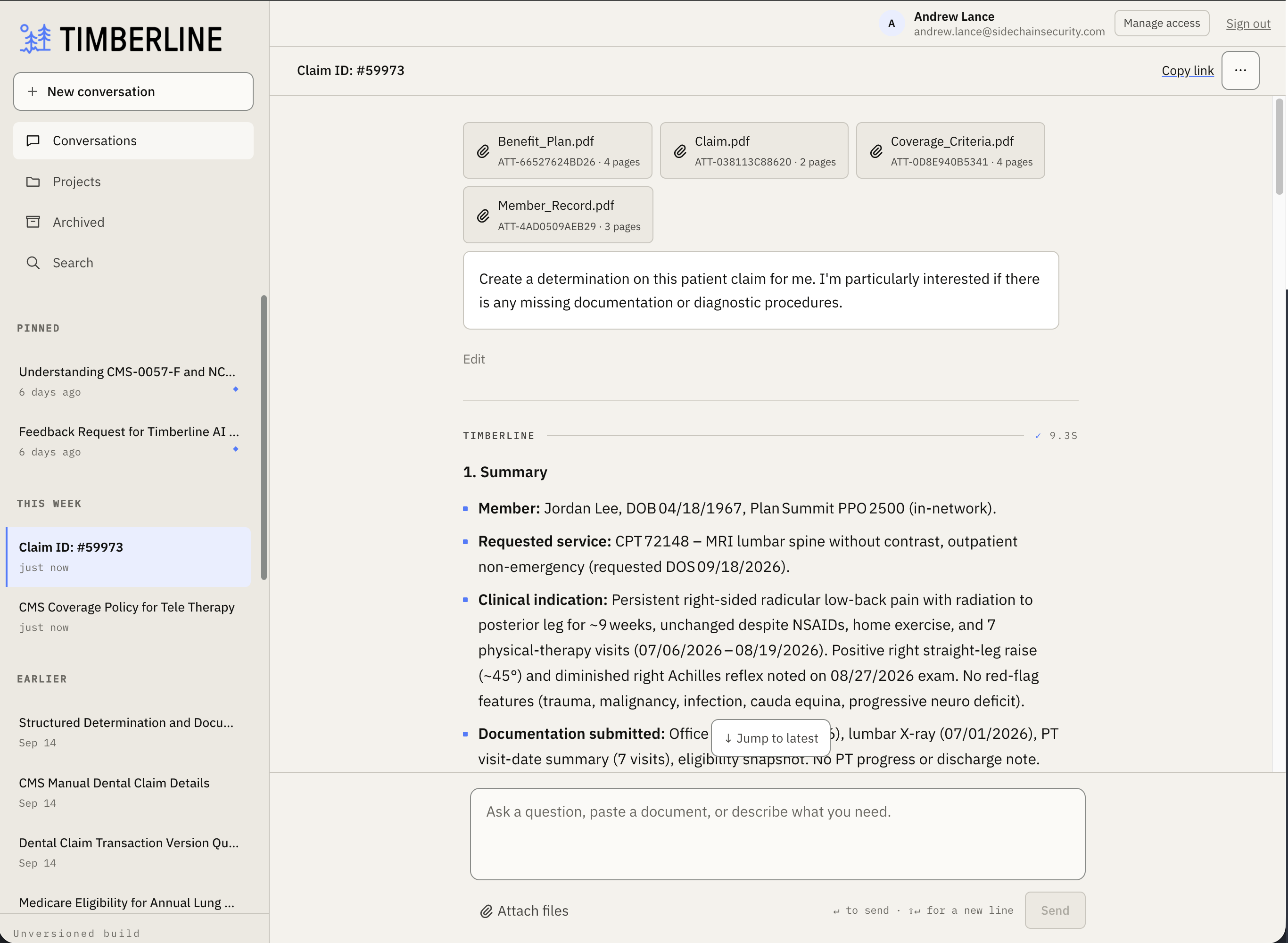 More context for the reviewer. screenshot